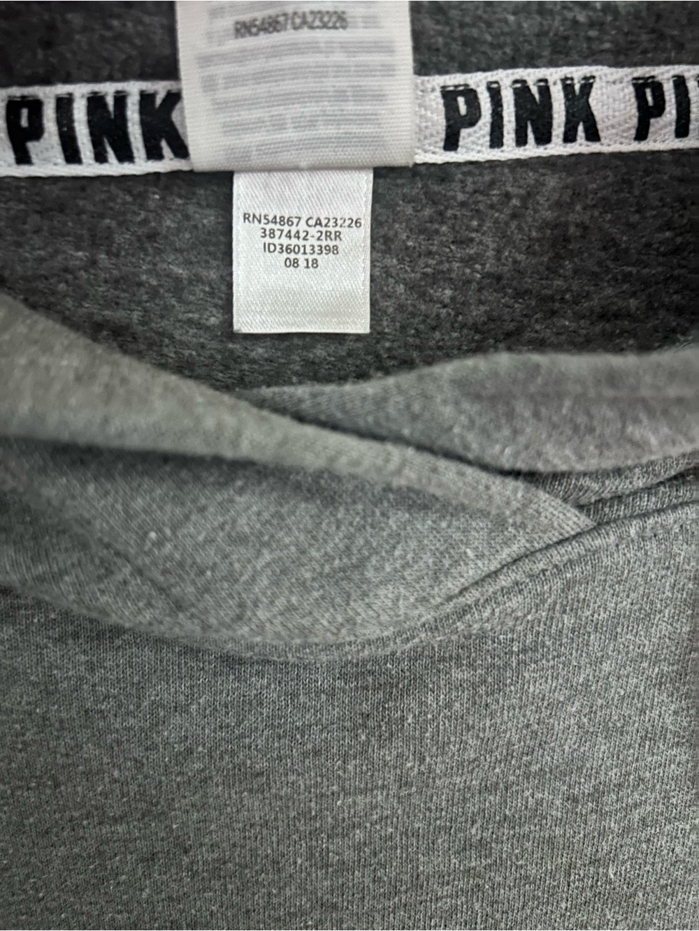PINK Victoria's Secret Gray Colorblock Pullover Hoodie - Picture 9 of 11